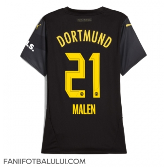 Borussia Dortmund Donyell Malen #21 Tricou Fotbal Replică 2024-25 Femei Deplasare